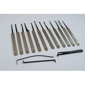 GOSO 15 Piece Locksmith Lock Pick Set Including Leather Case plus FREE Broken Key Extractor Set