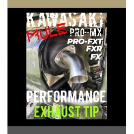 WHISKEYBENTMOTORSPORTS.COM KAWASAKI MULE PRO-MX FXT FXR FX PERFORMANCE 45° BEND EXHAUST TIP 2016-2023