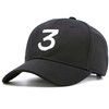 UTOWO Number 3 Baseball-Cap White 3 Embroidered Dad Hat Black