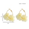 Y2k Red Flowers Fabric Hoop Earrings Fashion Sweet Cloth Floral