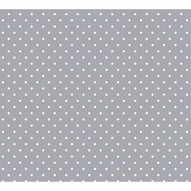 140x140cm SQUARE PVC/VINYL TABLECLOTH - GREY & WHITE POLKA DOT