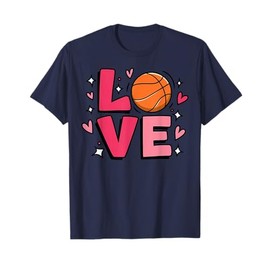 Love Basketball Player Cute Youth Teen Girls Womens Sports T-Shirt