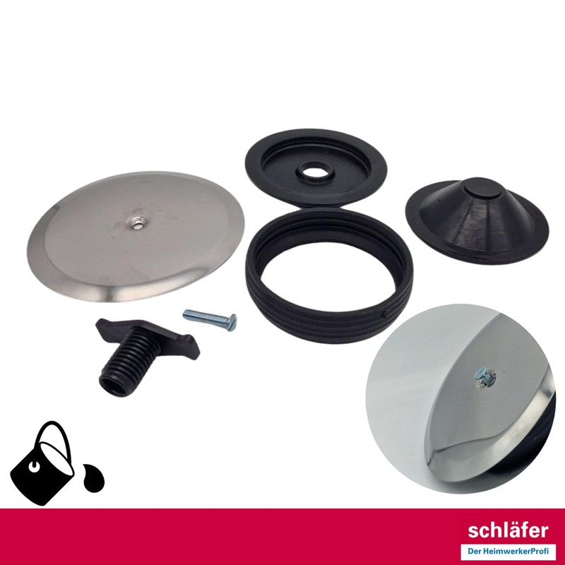 Schläfer 4397100 | Inspectable Bathroom Siphon, Expanding Plug for Floor