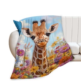 Giraffe Throw Blanket Cute Giraffe Gifts for Kids Girls Boys Adults Women Men Soft Cozy Warm Plush Fluffy Fuzzy Fleece Blanket Birthday Festival Decor 40''X50''