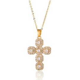 Calkkrer 18K Delicate Necklace, Complete Rhinestone Gold Waterproof Jewellery, Golden Layered Chain, Y-Chain for Women, Practical Chain, Fashion Jewellery