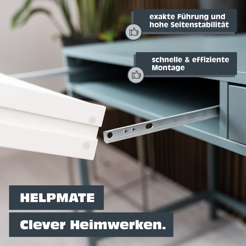 HELPMATE Groove Drawer Runners 27 mm Length 246 mm 2