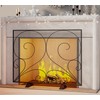 Fire Beauty Single Panel Fireplace Screen Handcrafted Solid Wrought Iron