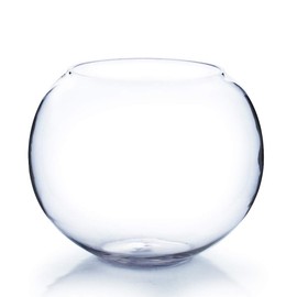 WGV Large Bowl Glass Vase Bulk, Diameter 9", Height 8", Clear Elegant Round Bubble Vase Jar, Floral Container, Planter Terrarium for Wedding Party Event Home Office Decor, 4 Pieces