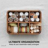 Dstuff Acacia Wood Coffee Station Organizer for Countertop, Tea Organizer