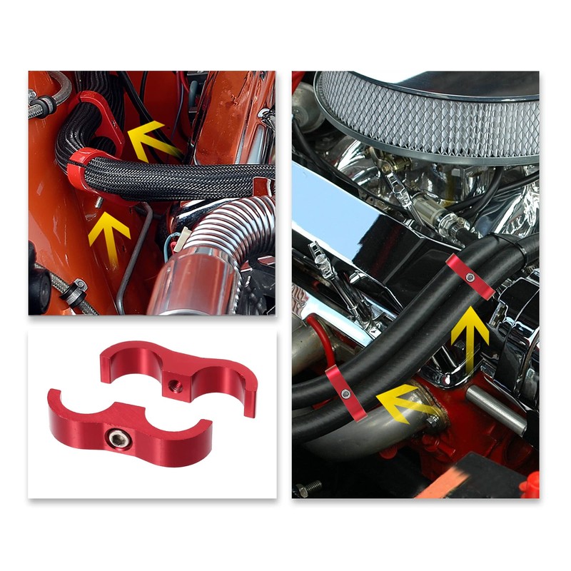X AUTOHAUX 10pcs Red AN10 19mm Hose Separator Clamp Brake