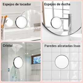 Espejo de Aumento de 30X, Espejo Ampliado con 2 Ventosas, Que Pega en Espejo de Cosmtico o Ducha para Makeup, Exprimir Acn y Depilar Cejas, Porttil 3 