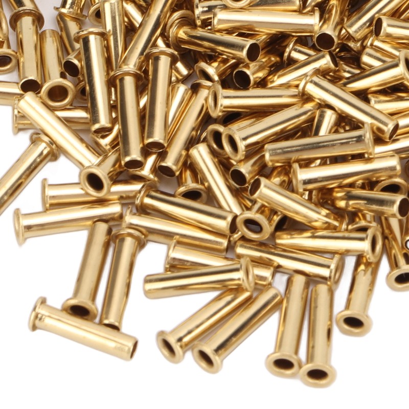 500Pcs Hollow Rivet Brass Decorative Through Hole Excellent Corrosion Resistance