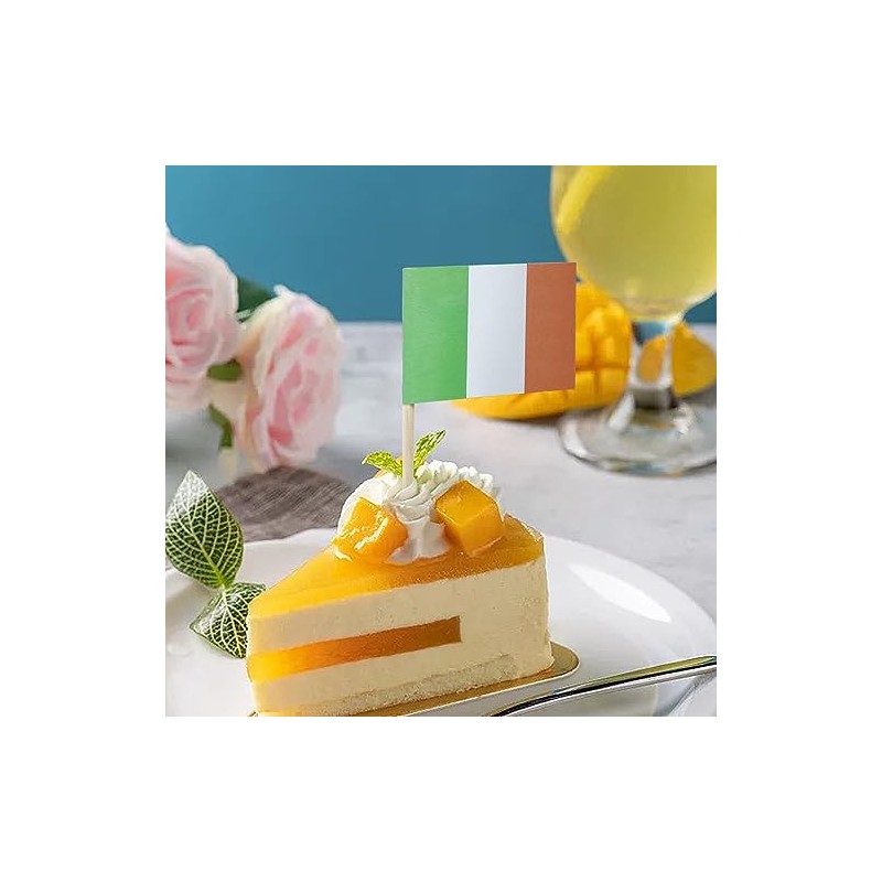 100PCS Ireland Toothpick Flag Irish Mini Small Cupcake Topper Flags