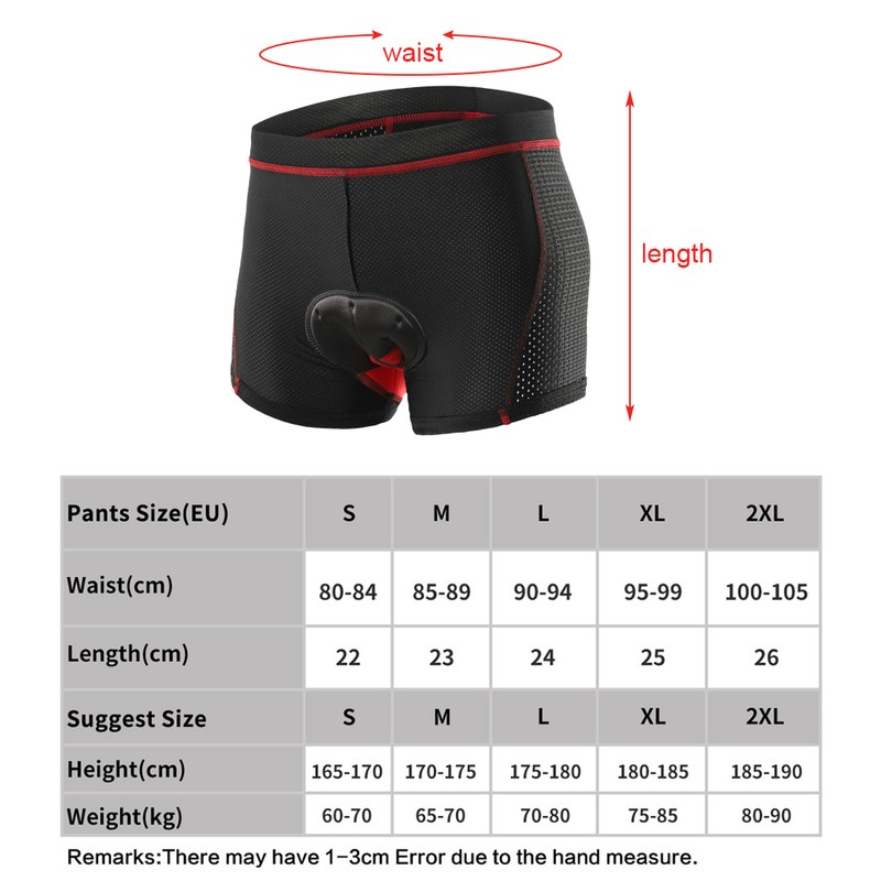 Men Cycle Underwear Shorts Breathable Gel Padded MTB Biking Riding