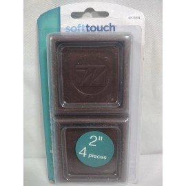 SoftTouch Furniture Caster Cups Square for Carpet or Durable Hard Floors, 2 Inch, 4 Pack