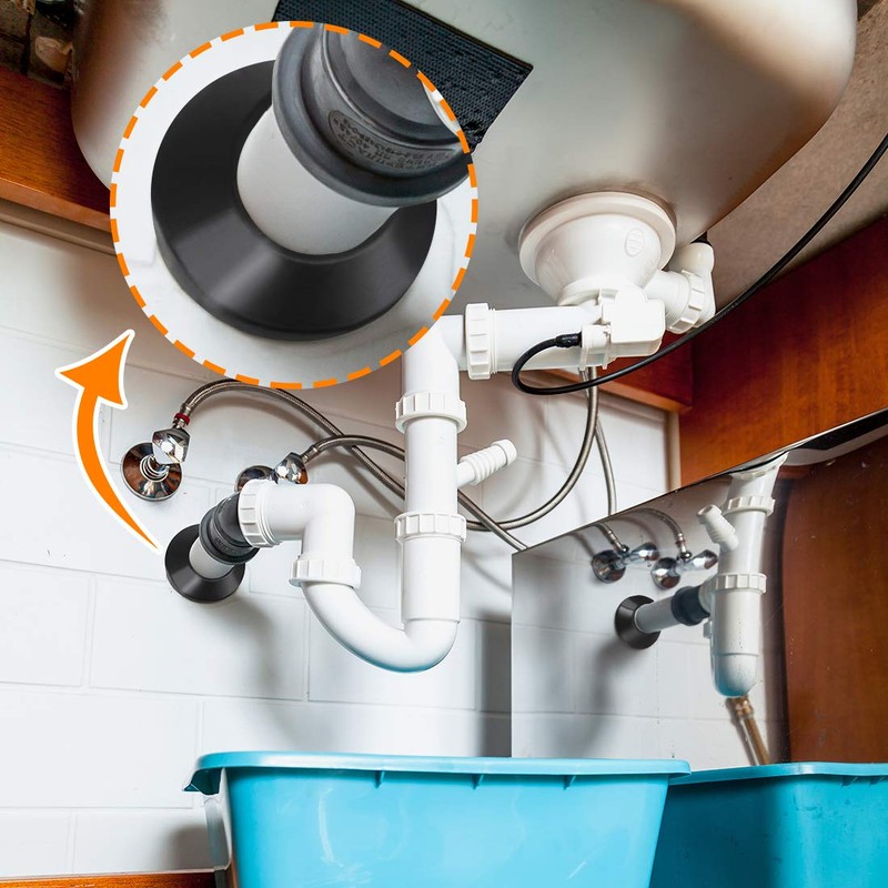 sourcing map 50mm Pipe Cover Decoration PP Plastic Water Pipe