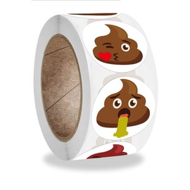 Funny Poop Stickers, Children's Stickers, 500 Pieces/Roll Party Decorative Stickers, Craft Stickers, Reward Stickers for Party, Gift, Magazine, Gift, Office, Teacher Label