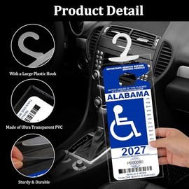 Handicap Placard Holder 4P, Ultra Transparent Handicap Placard Holder for Auto, Handicapped Placard Holder with Large Hanger for Disability Parking