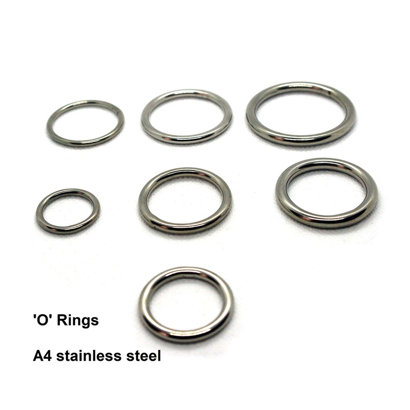 ‘O’ Rings welded polished Marine Grade A4 Stainless Steel 316.