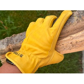 Golden Stag Mens Work Gloves 811- Leather Work Heavy Duty Working Safety Gloves Driving, Construction, Small 811S