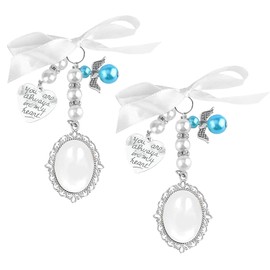 2 PCS Bouquet Photo Charm,Bridal Bouquet Charm,Wedding Memorial Pendants,Memorial Gift For Bride Groom for Bridal Party,Wedding Anniversary, Engagement Decorations