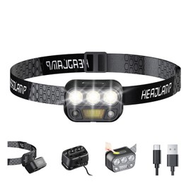 PINSAI Ultra Bright Headlamps 6 Light Modes Motion Sensor Headlight LED Rechargeable Comfortable Head lamp for Adult Kid, Lightweight Adjustable Headband for Outdoor Camping Running Walking