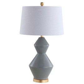 JONATHAN Y JYL4013B Alba 29" Geometric Ceramic/Metal LED Lamp Contemporary,Transitional,Glam for Bedroom, Living Room, Office, College Dorm, Coffee Table, Bookcase, Gray