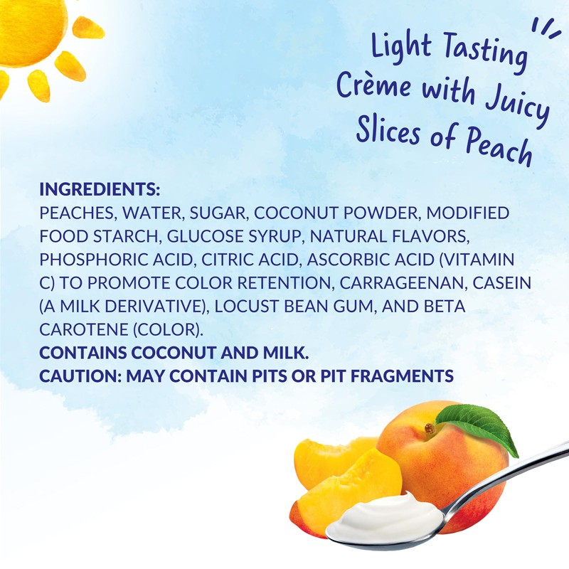 Dole Fruit Bowls Low Fat Peaches & Creme Parfait Snacks,