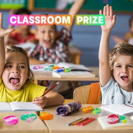 Pop Fidget Toys Bulk Its 24 Pack Party Favors for Kids 3 Shape Mini Pop Keychain It Fidget Toy Fidgets for Kids Classroom Prizes Back to School Gifts for Students Carnival Birthday Goodie Bag Stuffers