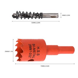 Dribotway 28mm 1-3/32'' Hole Saw, Bi-Metal Hole Saw Drill Bit High Speed Steel, Cutting Circular Holes, for Wood and Metal, Can Easily Drill Wood, Plastic, Plywood, Thin Metal