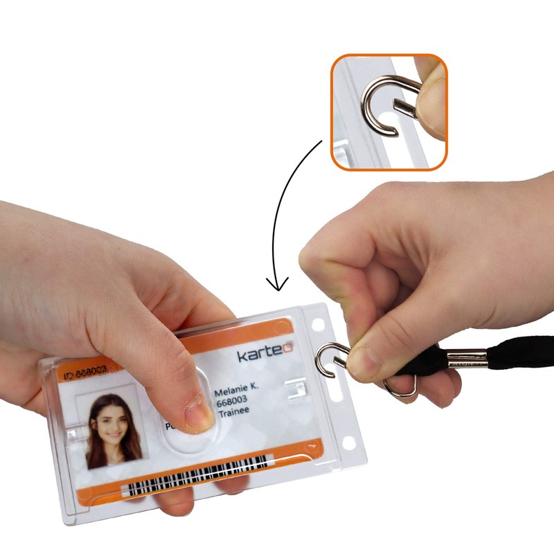 Karteo Card Holder with Thumb Slot [Pack of 10] Transparent