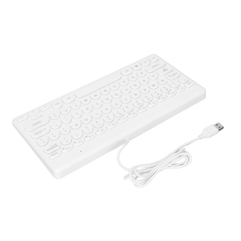 USB Keyboard Wired 78 Keys Ergonomic Design Power Saving Round