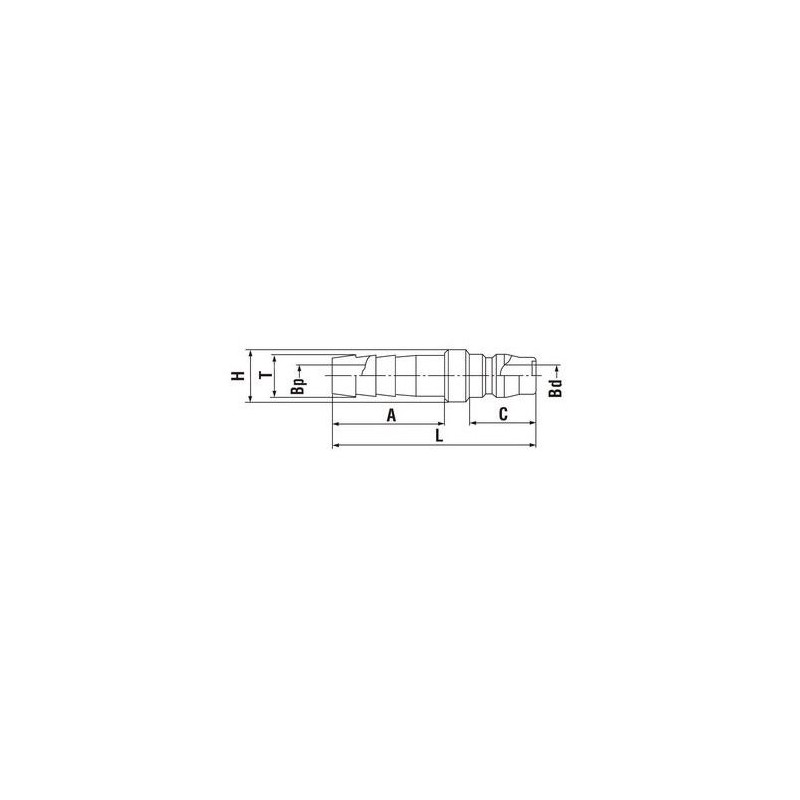 日東工器 低圧用ハイカプラ プラグ(ホース取付用) 1/4 鋼鉄(クロムめっき) 1個入 17PH