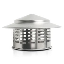 LangRay Chimney Caps for Outside, Stainless Steel Chimney Cover with Screen, Round Stove Pipe Cap, Roof Exhaust Vent Cap, Fireplace Roof Vent Cover Rain Caps for Chimney Stovepipe Finial (6.3 inch)