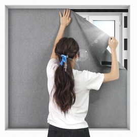 BKSAI No Drill Blackout Blind, Portable Blackout Blinds Stick on for Windows Fits Any Size Shape, Upgraded Blackout Material Cover, Blackout Curtains for Bedroom Baby’s Room (Grey, 130x150cm)