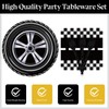 72 Pcs Race Car Paper Plates and Napkins Party Supplies