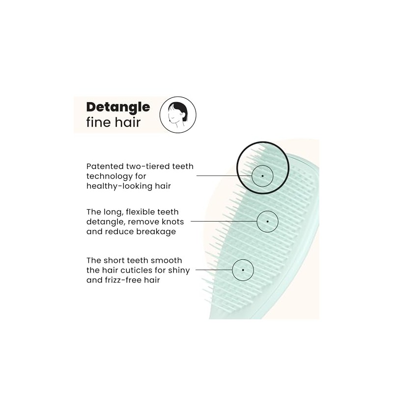Tangle Teezer Fine and Fragile Ultimate Detangler Hairbrush for Coloured,