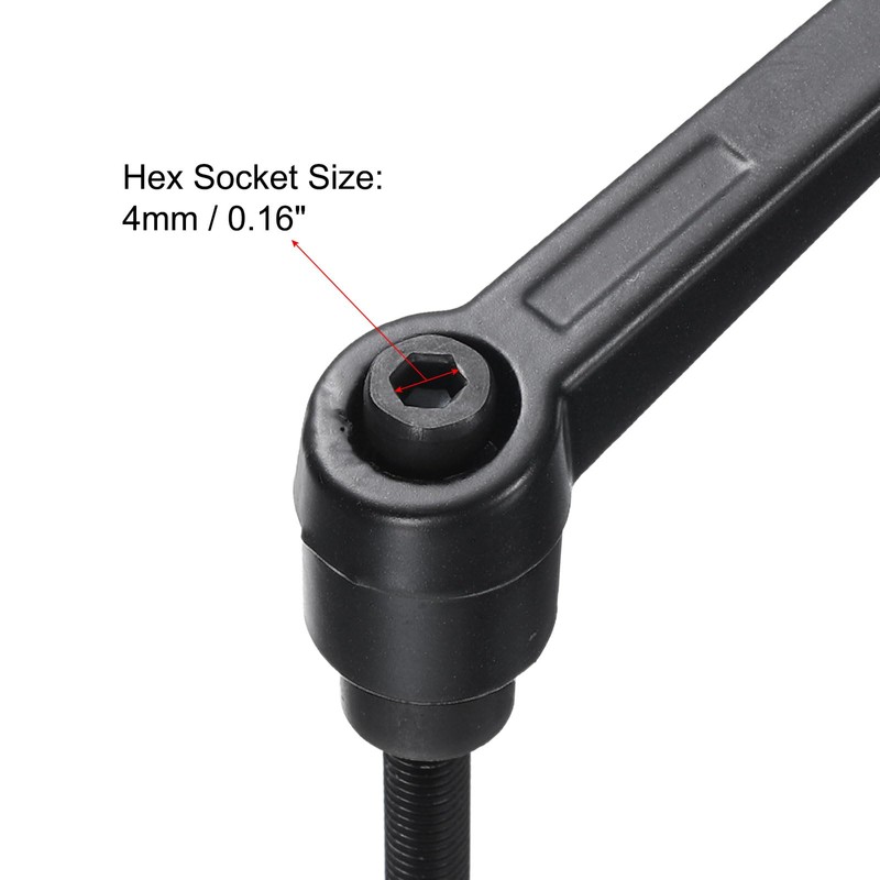 sourcing map M8 x 70mm Handle Adjustable Clamping Lever Thread