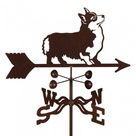 EZ Vane Corgi Dog Weathervane — Roof Mount, Wind Cups, Antique Copper Finish, Steel with Durable Triple Powder Coating, Handcrafted in USA