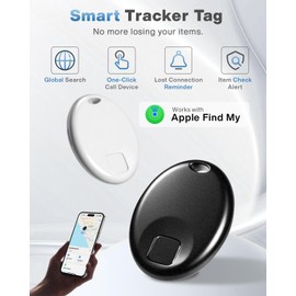 Leanandrio Air Tracker Tag 4 Pack(iOS Only),Precision Finding,Tracking Device with Replaceable Battery,Slim Tracker with Sound for Luggage,Keys,Wallet,Travelers, Bags,Car,Kids,Pets