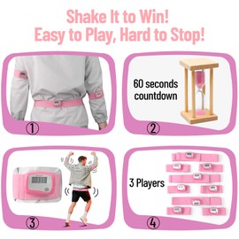 3 Sets Baby Shower Games Funny Activities - Funniest Baby Shower Game Ever, Ice Breakers for Boy or Girl, Crazy Shake Score (Pink)