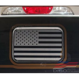 Digo Auto Styling 2018-2024 Ford Ranger Back Middle Window American Flag Decal Sticker Matte black