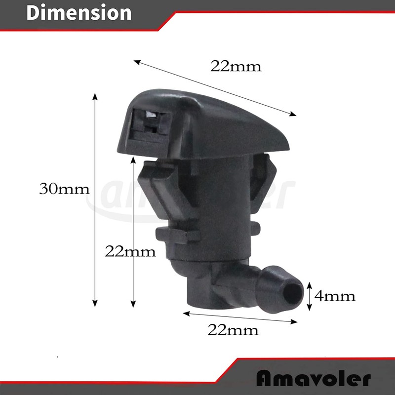 Amavoler Windshield Washer Nozzles Wiper Spray Replacement Fit For 08-12
