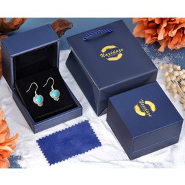 Genuine Turquoise Earrings 925 Sterling Silver Heart Turquoise Earrings Vintage Nature Gemstone Western Jewelry for Women