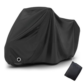Motorcycle Tarpaulin, Outdoor 210D Waterproof & UV-Resistant Winterproof (XXXL 265 x 105 x 125 cm), Motorcycle Garage - For Motorcycle, Scooter, Moped - Premium Oxford Fabric Tarpaulin