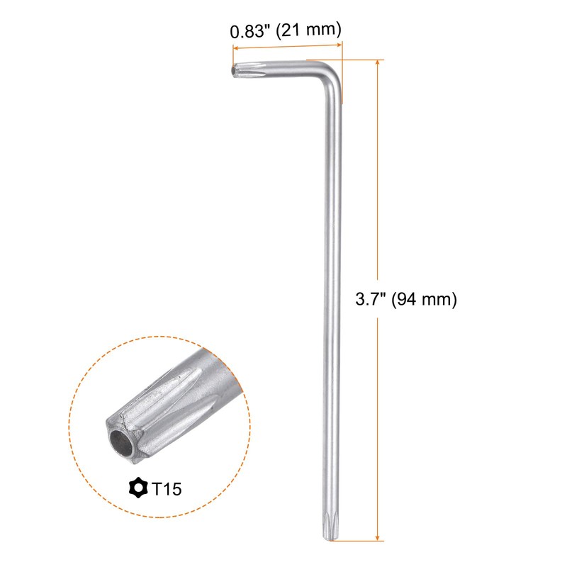 sourcing map 2pcs T15 Tamper Proof Torx Star Key Bit