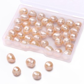 BEADIA Natural Pearl Beads Potato 8-9mm Pink Freshwater Cultured Loose Gemstone Beads for DIY Jewelry Making 13.8''/Strand HQ