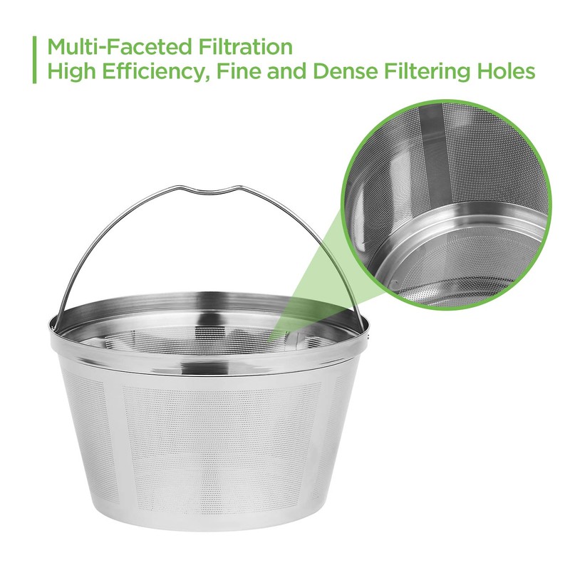 Stainless Steel Reusable Coffee Filters Basket 8 12 Cup Sturdy