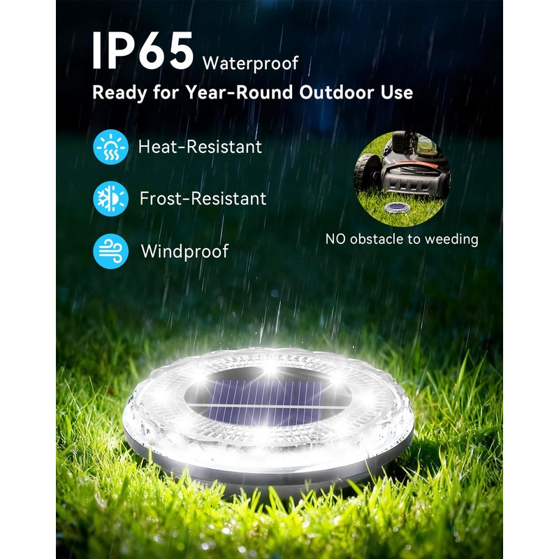 12 Pack Mini Solar Powered Ground Lights, Bright LED Solar