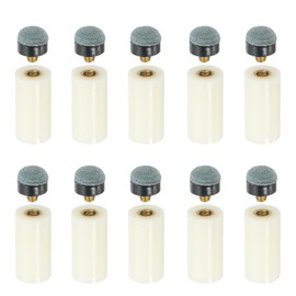 PATIKIL 13mm Dia Screw-on Pool Cue Tips, 10 Set Snooker Billiard Cue Stick Tips Replacement with Pool Cue Ferrules, Grey